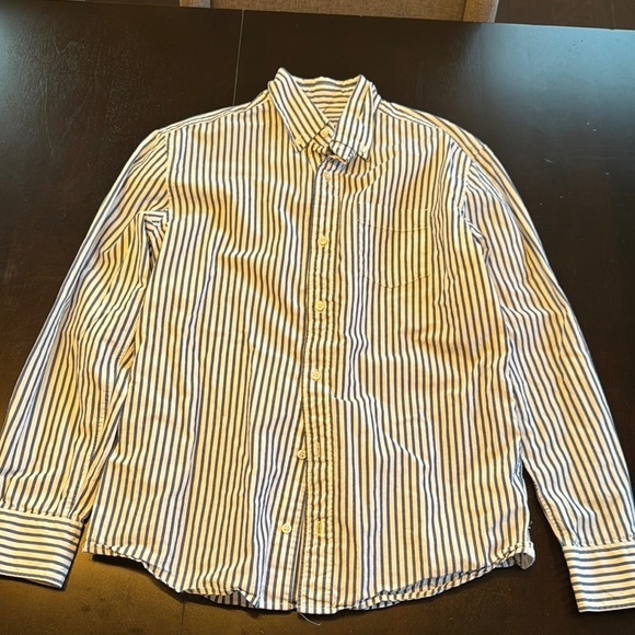 Crewcuts Blue and White Striped Button Down Shirt - Picture 1 of 2